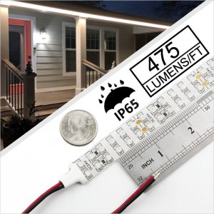 3528 Outdoor White LED Strip Light - Dual Row LED Tape Light - 12V/24V - Weatherproof IP65 - 475 lm/ft