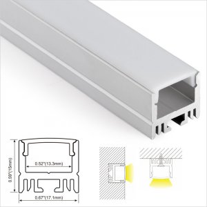 A043 Series 17*15mm LED Strip Channel - Excellent Heat Dissipation PMMA Diffuser LED Aluminum Profile