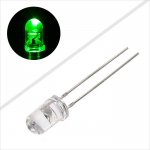 5mm Super Bright Green LED - 524 nm - T1 3/4 LED w/ 23 Degree Viewing Angle