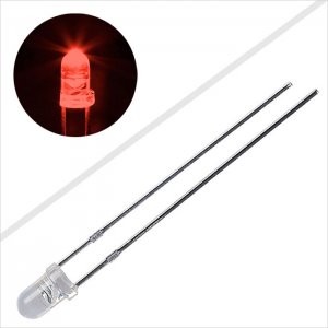 3mm Amber LED - 605nm - T1 Through Hole LED w/ 15 Degree Viewing Angle