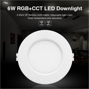 6W WiFi Smart LED Recessed Light Fixture - RGB+CCT LED Downlight - Smartphone Compatible - RF Remote Optional