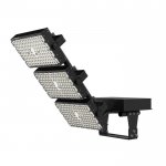 Black Stadium and Arena LED Flood Light 900W - 170Lm/W Pure aluminum Body 3 Module Rotatable Sport Light