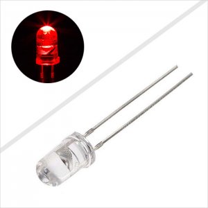 5mm Red LED - 631 nm - T1 3/4 LED w/ 15 Degree Viewing Angle