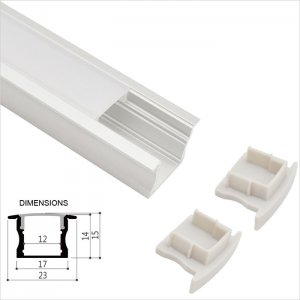 23x14mm Recessed Extrusions LED Strip Channel - Universal - LE2314 Series