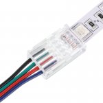 4" Solderless Clamp-On Pigtail Adaptor - 10mm RGB LED Strip Lights