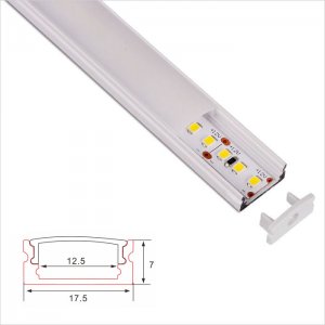 C020-W Series 17x7mm LED Strip Channel - White Color Surface LED Aluminum Profile